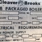 300 HP Cleaver Brook Boiler