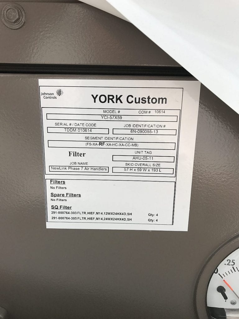 York Custom Air Handling Unit